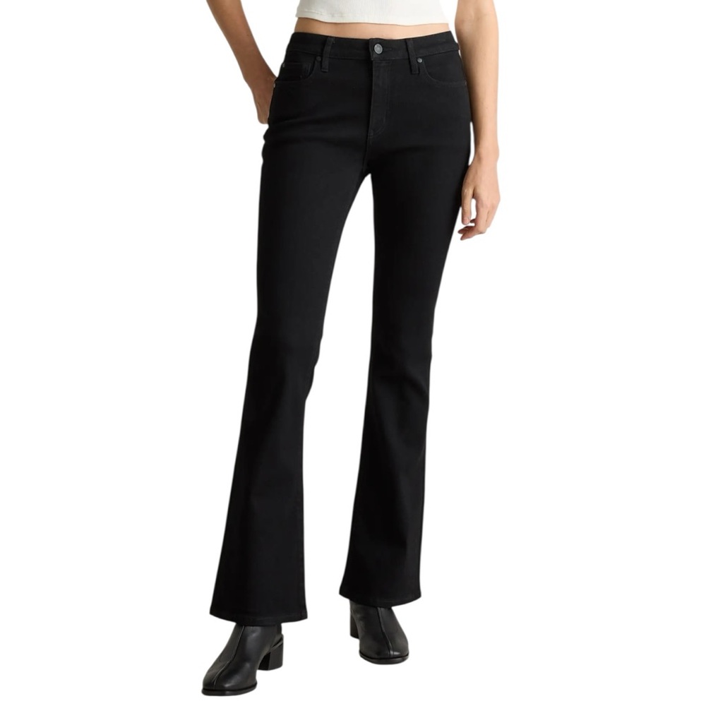QUINCE Luna Stretch Flare Black Women’s Jeans | Size 27 / 30 - Picture 2 of 8